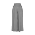 thumbnail image 3 of cocolona Womens Casual Solid Color High Waist Palazzo Pants Elastic Waist Wide Leg Dance Travel Lounge Pants, 3 of 5