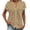 a-Khaki35066, variant on VNKIDY Women Shirts Summer Lightweight Floral Jacquard Blouse Short Sleeve V Neck Button Down Shirt For Casual Daily Wear Versatile Tops
