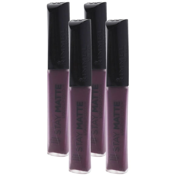 Lápiz labial Rimmel Stay Matte Lip Lip Lip Liquid Midnight, 6.2 ml (paquete de 4)