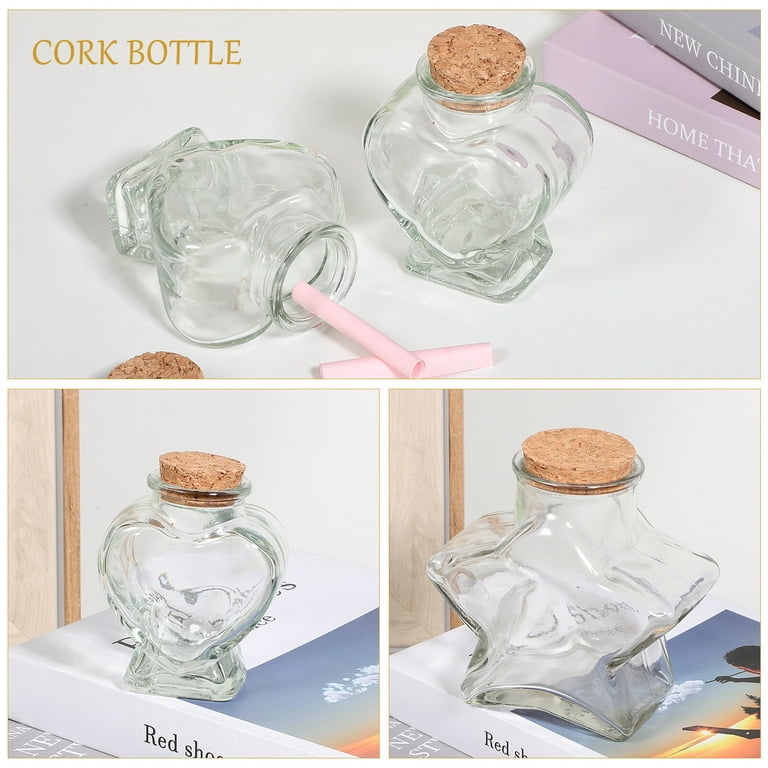 Glass Jar With Airtight Lid, Creative Storage Container, Heart Shaped Cap,  Amber Glass Bottle, 1 Jar + 1 Cap