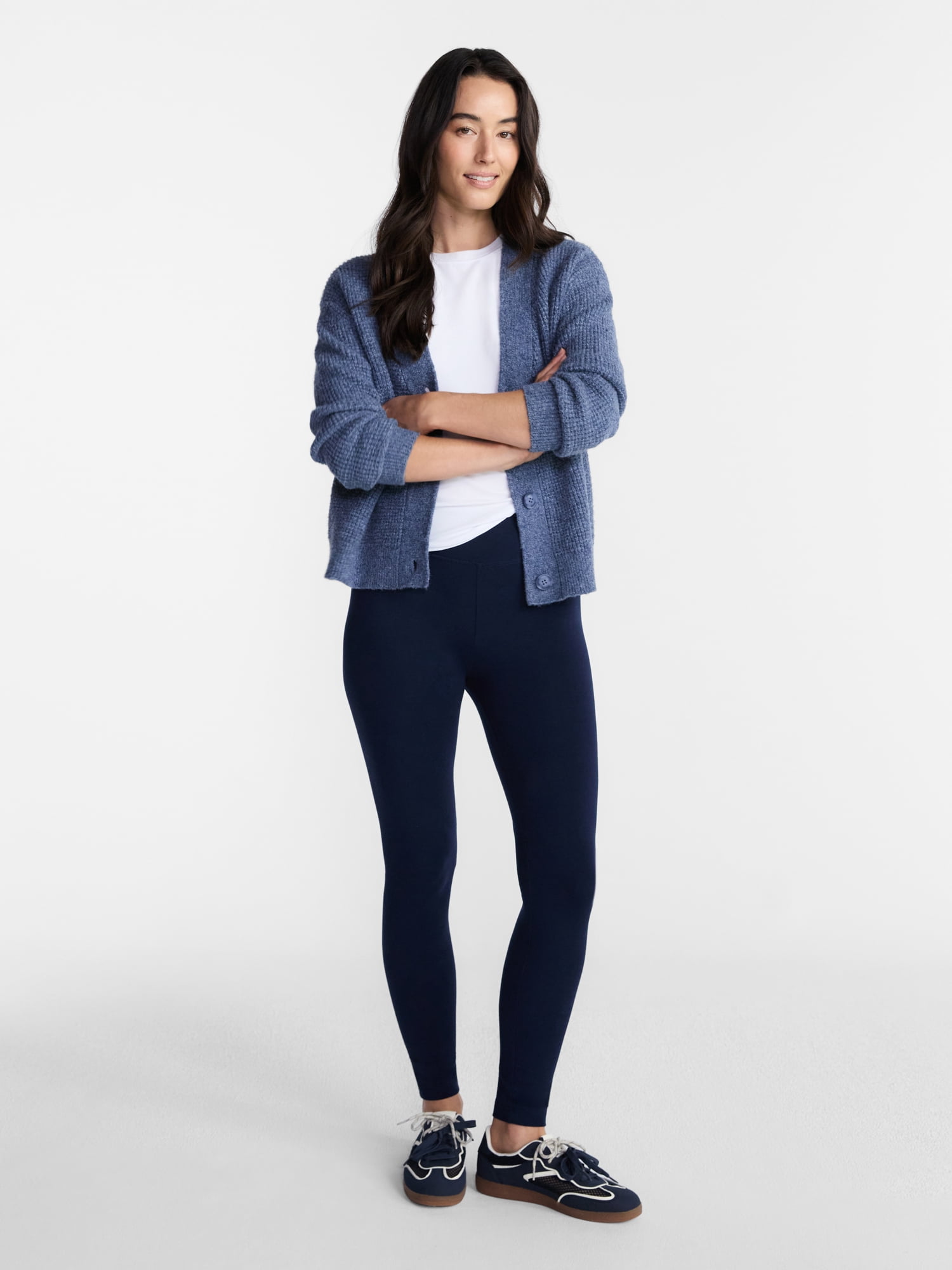 Time and Tru Women's Ankle Length Knit Leggings, 27" Inseam, XS-XXXL