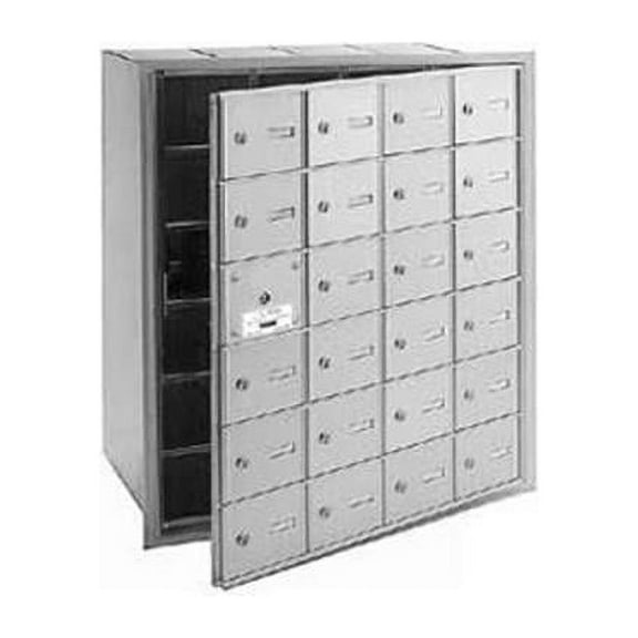 Salsbury 3624AFP Salsbury 4Bplus Horizontal Mailbox Includes Master Commercial Lock - 24 A Doors - 23 Usable - Aluminum - Front Loading - Private Access