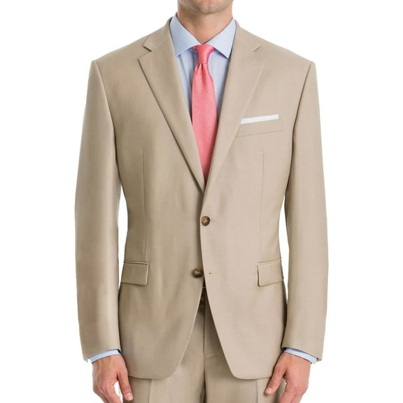Ralph Lauren Mens UltraFlex Two Button Blazer Jacket, Beige, 36 Regular