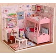 thumbnail image 2 of Ogrmar Wooden Dollhouse Miniatures DIY House Kit with Cover and Led Light-Blossom Age, 2 of 5