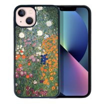 FINCIBO Soft Rubber Protector Cover Case for Apple iPhone 13 6.1" 2021 (NOT FIT Apple iPhone 13 mini 5.4" 2021/iPhone 13 Pro 6.1" 2021/iPhone 13 Pro Max 6.7" 2021), Gustav Klimt Flower Garden