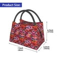 thumbnail image 4 of Horeoi Red Lips Kissing Pattern Portable Insulation Bag for Work Picnic Travel with Zipper and Handle Foldable Thermal Lunch Tote, 4 of 4