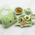 thumbnail image 6 of Rainbow & Butterflies |8 Piece| DINO Silicone Baby Feeding Set – |Bib, Suction Bowl, Suction Plate, Sippy Cup, 2-in-1 Straw & Snack Cup Lid, Straw & Spoon| – Food Grade Silicone, BPA Free, 6 of 7