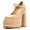 Nude, variant on YDN Womens Thick Platform Round Toe Mary Jane Pumps Ankle Buckle Strap Super High Heels Casual Outfit Party Shoes Size 7 Purple