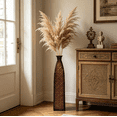 thumbnail image 4 of Hosley 24.5-Inch Antique Red Embossed Metal Floor Vase – Tall Decorative Rectangular Vase for Living Room, Entryway, Fireplace Mantel, and Dried Floral Arrangements, 4 of 6