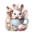 thumbnail image 2 of POLISE Spaces Bunny in Teacup with Flowers 2D Acrylic Easter Ornament for Tree, Wall or Shelf, Pastel Egg & Floral Design, Spring Home Decor & Gift for Collectors, 2 of 6