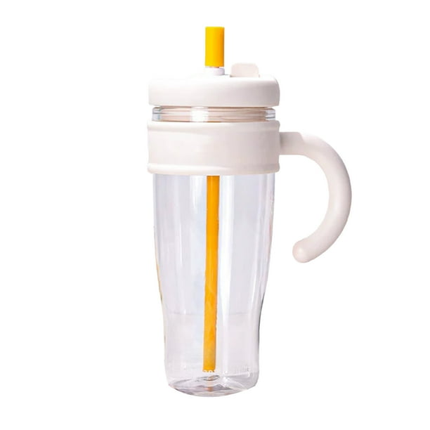 Botella de agua de plástico con pajita,vaso térmico aislante a prueba de fugas y resistente al calor,taza deportiva portátil para viajes,ideal para la oficina,actividades al aire libre