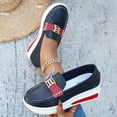 thumbnail image 2 of Women's Platform Wedge Heel Loafers, Plus Size Comfortable Casual Wedge Shoes for Spring Summer, 2 of 9