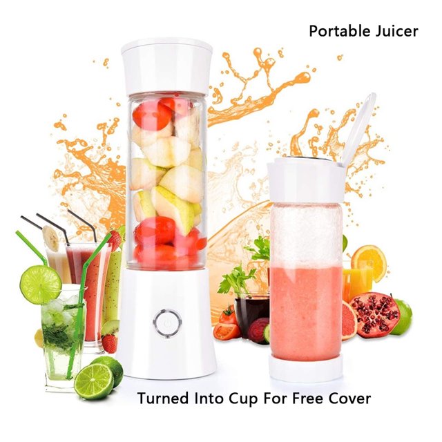 NiuDu Portable Blender can turn into cup, Rechargeable Mini Blender Fruit Blender Personal Juicer Mixer with 6 Stainless Steel Blades for Home,Office,Sports,Travel, Outdoors,480ML