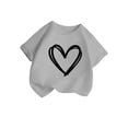 thumbnail image 2 of Lullu Girls Heart Print Short Sleeve T-Shirt Summer Casual T Shirt Graphic Tee, Sizes 1-14, 2 of 4