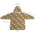 thumbnail image 7 of Beige Chicken Pattern Blanket Hoodies for Kids 6-13YR Oversize Wearable Blanket Hoodies for Boys Girls Teens, 7 of 7