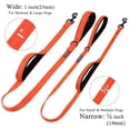 thumbnail image 6 of VIVAGLORY Dog Leash with Double Handle, Reflective Nylon Lead, Small, Orange, 4 ft, 6 of 7