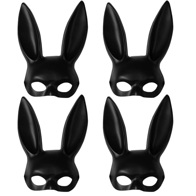 Antifaz de Conejo BunMask 4 pzas. 35x21x13 cm Plástico PVC Negra Máscara Bunny.