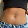 thumbnail image 4 of LYMAYTER Bague Nombril pour Femme Bague de Nombril - Pendentif Cœur d'Amour, Papillons, Acier Inoxydable, 4 of 7