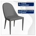 thumbnail image 5 of LeisureMod Dining Chair Upholstered in Leather with Metal Legs for Modern Home and Kitchen Set of 4 Seville Collection in Grey, 5 of 11