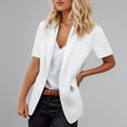 thumbnail image 6 of Casual Blazers for Women 2025 Short Sleeve Open Front Notch Lapel Collar Business Casual Work Office Jacket, 6 of 6