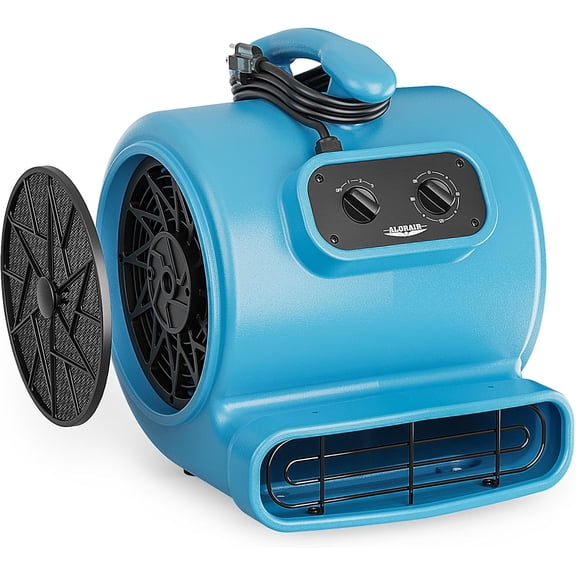ALORAIR 3000 CFM Air Mover Blower Fan for Industrial, Floor Drying Fan, Carpet Dryer - Timer, Filter, Stackable, 3 Speeds, 5 Adjustable Angles, for Water Damage Restoration and Plumbing