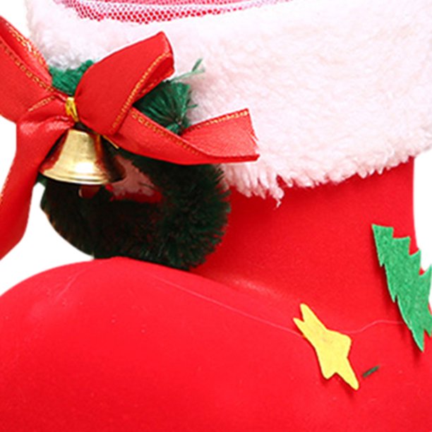 Bolsa de dulces de Navidad Decoración del hogar Zapato Estilo Soporte de dulces para Año Nuevo (L) JShteea Libre de BPA