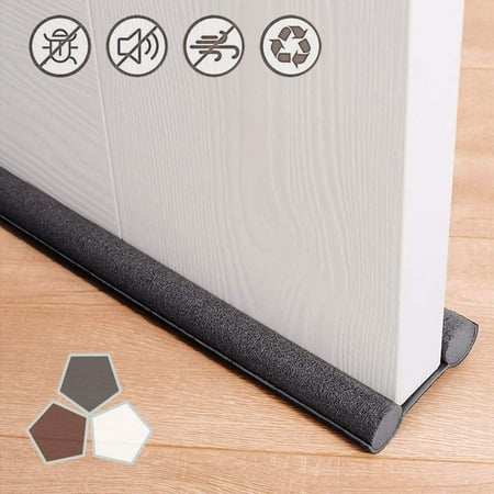 

Under Door Draft Stopper 37 Inch Cuttable and Washable Twin Door Draft Stopper Energy Saving Door Weather Stripping Reduce Noise Window Breeze Blocker Adjustable Door Sweeps