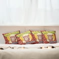thumbnail image 7 of Ambesonne Retro Throw Pillow Cover 4 Pack, Pop Corn Movie Snack, 16", Multicolor, 7 of 7