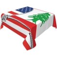 thumbnail image 2 of America Flag and Lebanese Flag Square Tablecloth Black, Stain & Wrinkle Resistant, Washable Polyester Table Cloth for Holiday, Buffet Parties, and Wedding, 2 of 8