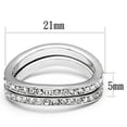 thumbnail image 2 of Rhodium Brass Ring with Top Grade Crystal in Clear for Women Clear Stone Color Style 3W053 Size 5, 2 of 4