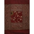 thumbnail image 3 of Stylo Culture Indian Couch Throw Pillow Cover Embroidered 16 x 16 Brocade Patchwork Maroon Traditional 40 x 40 cm Bed Room Polydupion Floral Square Cushion Cover | 1 Pc, 3 of 3