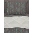 thumbnail image 3 of Feather Comforter & Sham Bedding Set, Boho Style Pattern Sketch, 3 pcs Duvet Set Microfiber Filling Quilt, 5 Sizes, Purple Grey Turquoise, by Ambesonne, 3 of 4