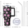 thumbnail image 3 of Fall Gift: 40oz Pumpkin Tumbler w/Handle - 304 Stainless Steel | Car Cup Holder Fit | Thanksgiving Travel Mug, 3 of 5