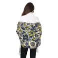 thumbnail image 4 of FORMRS Womens Scarf Winter Soft Long Big Warm Shawls Wrap Tassel Scarves, Green Floral, 4 of 9