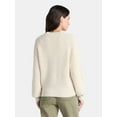 thumbnail image 3 of Time and Tru Women's Shaker Stitch Mock Neck Sweater, Midweight, Sizes XS-XXXL, 3 of 5