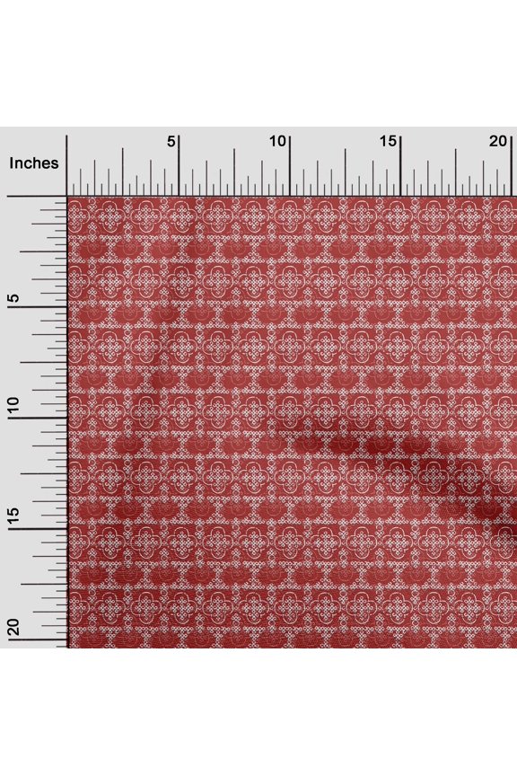 Polyester Lycra Red Fabric Ethnic Bandhani Sewing Material Print Fabric By The Yard 56 Inch Wide