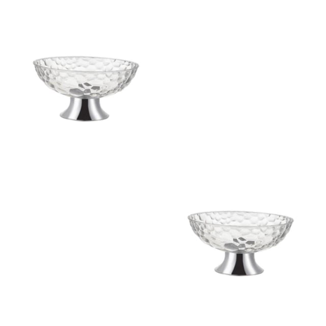 Bewildely Dessert Serving Bowl Tray Snacks Fruit Bowl Basket for Breads Snacks Home Blanco 2piezas