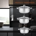 thumbnail image 3 of 6-Piece Kitchen Cookware Sets with Glass Lids, Stainless Steel Cookware Pot Sets with Stay Cool Handle, Non-Stick Saucepans, Dishwasher/Oven Safe, Compatible w/Induction/Electric/Gas Cooktops, 3 of 7