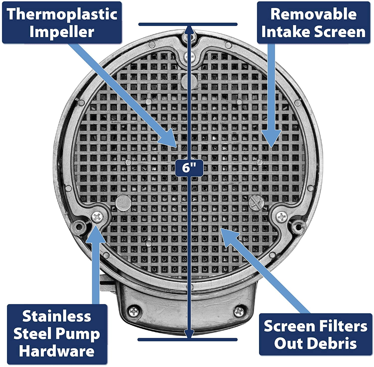 Submersible Water Pump Superior 1/4 HP Thermoplastic Utility Drain Basement Pool 