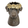 thumbnail image 2 of A&B Home Dog Head with Gold Wreath Magnesium Planter 9.3" x 9.3" x 13", 2 of 9