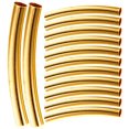 thumbnail image 1 of 100Pcs Curved Noodle Tube Metal Spacer Beads Curved Tube Beads Metal Beads for Bracelet Jewelry, 1 of 3