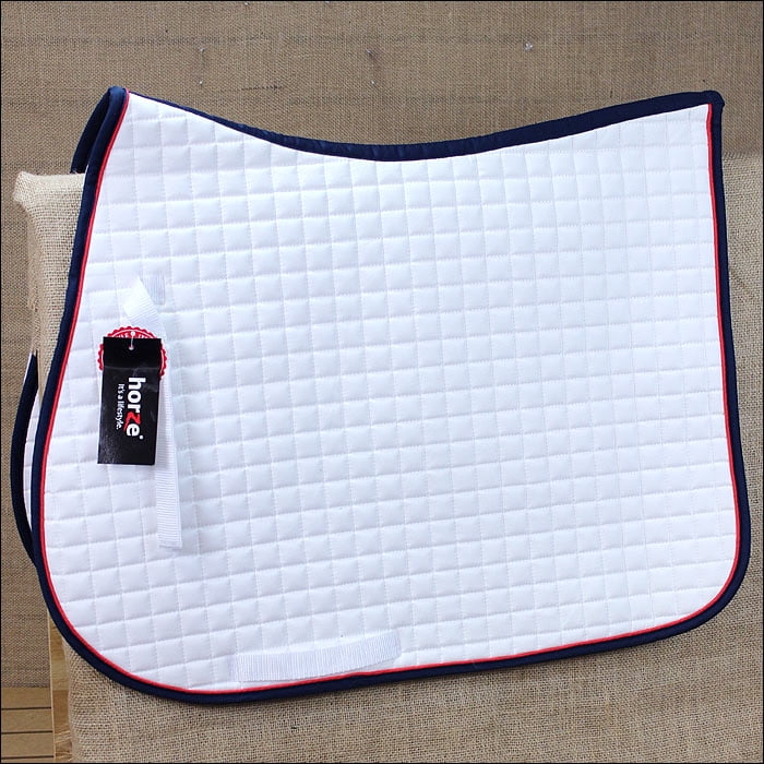 FULL HORZE RIVER ALL PURPOSE HORSE NYLON SADDLE PAD BILLETS STRAP WHITE BLUE by HORZE