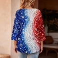 thumbnail image 7 of Elowen Tops For Women Round Neck 3/4 Sleeve American 250th Anniversary Print Casual Summer Shirts Blue XXL, 7 of 7