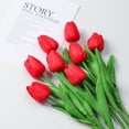 thumbnail image 5 of 20pcs/3pc/5pc/10pc Bouquet Silicone Artificial Tulip Wedding Home Decoration Bouquet with Stems for Home Wedding Decoration, 5 of 9