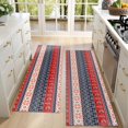 thumbnail image 4 of Kitchen Rugs Sets Of 2,Red and Blue Christmas Knitted Pattern Anti Fatigue Kitchen Mat Rugs Non Slip Washable,Decorative Kitchen Floor Mats for Kitchen,Sink,Laundry,17"X47", 4 of 5