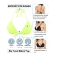 thumbnail image 2 of RELLECIGA Women's Triangle Bathing Suit Tops Halter Molded Paddings Push up Bikini Top, 2 of 7