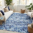 thumbnail image 4 of ReaLife Machine Washable Indoor Outdoor - Mat Rug Foldable Printed Thin Lightweight Cushioned Fade Resistant Patio Deck Dock Porch Pool Balcony Camping - Emery- Blue 6' x 9', 4 of 8