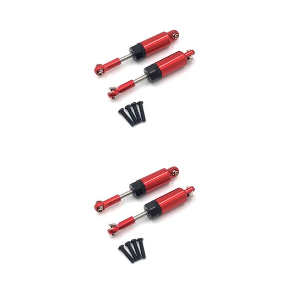 Vogacara Amortiguador de coche RC de 2 piezas, amortiguador lleno de aceite para vehículo, piezas de repuesto modificadas para automóvil, Rojo 2piezas