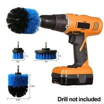iMountek 3Pcs Drill Brush Set Power Scrubber Cleaning Brush for Car Carpet Wall Tile Tub Cleaner Combo Blue