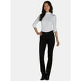 thumbnail image 3 of No Boundaries Ribbed Mock Neck Top with Long Sleeves, Women’s and Women’s Plus, 3 of 5